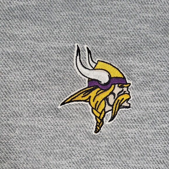 Minnesota Vikings 1/4 Zip Antigua Mens Small Gray Purple Embroidered Logo - Picture 4 of 9